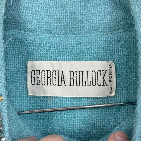 Georgia Bullock Turquoise Light Jacket Vintage 60s 1960s - Picture 6 of 6